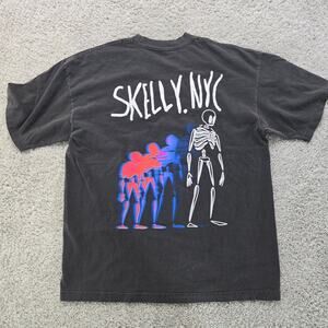 Skelly NYC New York USA Skating T shirt Boxy Fit LArge Grey